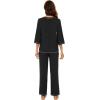 image:imageWiWi Viscose Bamboo Pajamas for Women 34 Sleeve Tops and Long Pants Sleepwear Pajama Set Soft Pjs Sets SXXLBlack