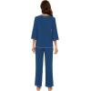 image:imageWiWi Viscose Bamboo Pajamas for Women 34 Sleeve Tops and Long Pants Sleepwear Pajama Set Soft Pjs Sets SXXLInk Blue