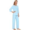 image:imageWiWi Viscose Bamboo Pajamas for Women 34 Sleeve Tops and Long Pants Sleepwear Pajama Set Soft Pjs Sets SXXLPale Blue