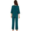 image:imageWiWi Viscose Bamboo Pajamas for Women 34 Sleeve Tops and Long Pants Sleepwear Pajama Set Soft Pjs Sets SXXLPeacock Green