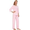 image:imageWiWi Viscose Bamboo Pajamas for Women 34 Sleeve Tops and Long Pants Sleepwear Pajama Set Soft Pjs Sets SXXLPink