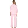 image:imageWiWi Viscose Bamboo Pajamas for Women 34 Sleeve Tops and Long Pants Sleepwear Pajama Set Soft Pjs Sets SXXLPink
