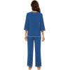image:imageWiWi Viscose Bamboo Pajamas for Women 34 Sleeve Tops and Long Pants Sleepwear Pajama Set Soft Pjs Sets SXXLPrussian Blue