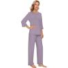 image:imageWiWi Viscose Bamboo Pajamas for Women 34 Sleeve Tops and Long Pants Sleepwear Pajama Set Soft Pjs Sets SXXLViolet