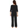 image:imageWiWi Viscose from Bamboo Womens Pajamas Set Super Soft 34 Sleeve Tops and Pants Sleepwear Cooling Pjs with Pockets SXXLBlack