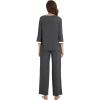 image:imageWiWi Viscose from Bamboo Womens Pajamas Set Super Soft 34 Sleeve Tops and Pants Sleepwear Cooling Pjs with Pockets SXXLCharcoal