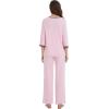 image:imageWiWi Viscose from Bamboo Womens Pajamas Set Super Soft 34 Sleeve Tops and Pants Sleepwear Cooling Pjs with Pockets SXXLPink