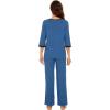 image:imageWiWi Viscose from Bamboo Womens Pajamas Set Super Soft 34 Sleeve Tops and Pants Sleepwear Cooling Pjs with Pockets SXXLPrussian Blue