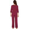 image:imageWiWi Viscose from Bamboo Womens Pajamas Set Super Soft 34 Sleeve Tops and Pants Sleepwear Cooling Pjs with Pockets SXXLWine