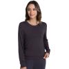 image:imageWiWi Womens Pajama Shirt Super Soft Long Sleeve Tops Casual Crew Neck Tee Outfits Loungwear SXXLBlue Black