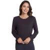 image:imageWiWi Womens Pajama Shirt Super Soft Long Sleeve Tops Casual Crew Neck Tee Outfits Loungwear SXXLBlue Black