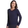 image:imageWiWi Womens Pajama Shirt Super Soft Long Sleeve Tops Casual Crew Neck Tee Outfits Loungwear SXXLNavy