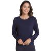 image:imageWiWi Womens Pajama Shirt Super Soft Long Sleeve Tops Casual Crew Neck Tee Outfits Loungwear SXXLNavy