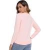 image:imageWiWi Womens Pajama Shirt Super Soft Long Sleeve Tops Casual Crew Neck Tee Outfits Loungwear SXXLPink