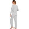 image:imageWiWi Womens Pajamas Set Soft Long Sleeve Tops and Pants Viscose from Bamboo Sleepwear Lightweight Pj Loungewear SXXLCash Grey