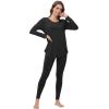 image:imageWiWi Womens Pajamas Set Super Soft Lounge Set Viscose from Bamboo Sleepwear Cooling Long Sleeve Top Leggings Pjs SXXLBlack
