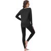 image:imageWiWi Womens Pajamas Set Super Soft Lounge Set Viscose from Bamboo Sleepwear Cooling Long Sleeve Top Leggings Pjs SXXLBlack