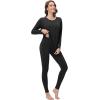 image:imageWiWi Womens Pajamas Set Super Soft Lounge Set Viscose from Bamboo Sleepwear Cooling Long Sleeve Top Leggings Pjs SXXLBlack