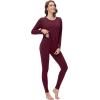 image:imageWiWi Womens Pajamas Set Super Soft Lounge Set Viscose from Bamboo Sleepwear Cooling Long Sleeve Top Leggings Pjs SXXLBrownish Red