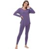 image:imageWiWi Womens Pajamas Set Super Soft Lounge Set Viscose from Bamboo Sleepwear Cooling Long Sleeve Top Leggings Pjs SXXLLavender