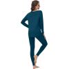 image:imageWiWi Womens Pajamas Set Super Soft Lounge Set Viscose from Bamboo Sleepwear Cooling Long Sleeve Top Leggings Pjs SXXLPeacock Blue