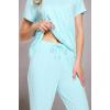 image:imageWiWi Womens Pajamas Sets Bamboo Viscose Short Sleeve Top with Capri Pants Super Soft Lounge Cooling Sleepwear Pjs SXXLAaqua