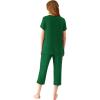 image:imageWiWi Womens Pajamas Sets Bamboo Viscose Short Sleeve Top with Capri Pants Super Soft Lounge Cooling Sleepwear Pjs SXXLAdark Green