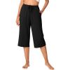 image:imageWiWi Bamboo Viscose womens capri pants Wide Leg Pajama Super Soft Lounge knit Sleep shorts Cooling Pj Bottoms SXXLAblack