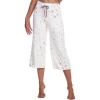 image:imageWiWi Bamboo Viscose womens capri pants Wide Leg Pajama Super Soft Lounge knit Sleep shorts Cooling Pj Bottoms SXXLCwhite Stars