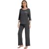 image:imageWiWi Viscose from Bamboo Womens Pajamas Set Super Soft 34 Sleeve Tops and Pants Sleepwear Cooling Pjs with Pockets SXXLCharcoal
