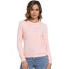 image:imageWiWi Womens Pajama Shirt Super Soft Long Sleeve Tops Casual Crew Neck Tee Outfits Loungwear SXXLPink