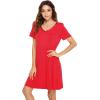 image:imageWiWi Bamboo Viscose Nightgowns for Women Short Sleeve V Neck Sleepwear Super Soft Sleep Dress Cool Plus Size Nightshirt S4XAbright Red
