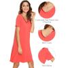 image:imageWiWi Bamboo Viscose Nightgowns for Women Short Sleeve V Neck Sleepwear Super Soft Sleep Dress Cool Plus Size Nightshirt S4XAcoral