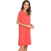 image:imageWiWi Bamboo Viscose Nightgowns for Women Short Sleeve V Neck Sleepwear Super Soft Sleep Dress Cool Plus Size Nightshirt S4XAcoral