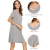 image:imageWiWi Bamboo Viscose Nightgowns for Women Short Sleeve V Neck Sleepwear Super Soft Sleep Dress Cool Plus Size Nightshirt S4XAheather Grey