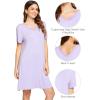 image:imageWiWi Bamboo Viscose Nightgowns for Women Short Sleeve V Neck Sleepwear Super Soft Sleep Dress Cool Plus Size Nightshirt S4XAtaro Purple