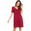 image:imageWiWi Bamboo Viscose Nightgowns for Women Short Sleeve V Neck Sleepwear Super Soft Sleep Dress Cool Plus Size Nightshirt S4XAwine