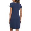 image:imageWiWi Bamboo Viscose Nightgowns for Women Short Sleeve V Neck Sleepwear Super Soft Sleep Dress Cool Plus Size Nightshirt S4XBdark Blue Eye