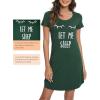 image:imageWiWi Bamboo Viscose Nightgowns for Women Short Sleeve V Neck Sleepwear Super Soft Sleep Dress Cool Plus Size Nightshirt S4XBdeep Green Eye