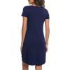 image:imageWiWi Bamboo Viscose Nightgowns for Women Short Sleeve V Neck Sleepwear Super Soft Sleep Dress Cool Plus Size Nightshirt S4XBnavy Eye