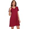 image:imageWiWi Bamboo Viscose Nightgowns for Women Short Sleeve V Neck Sleepwear Super Soft Sleep Dress Cool Plus Size Nightshirt S4XDgarnet