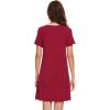 image:imageWiWi Bamboo Viscose Nightgowns for Women Short Sleeve V Neck Sleepwear Super Soft Sleep Dress Cool Plus Size Nightshirt S4XDgarnet