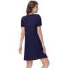 image:imageWiWi Bamboo Viscose Nightgowns for Women Short Sleeve V Neck Sleepwear Super Soft Sleep Dress Cool Plus Size Nightshirt S4XDnavy