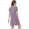 image:imageWiWi Bamboo Viscose Nightgowns for Women Short Sleeve V Neck Sleepwear Super Soft Sleep Dress Cool Plus Size Nightshirt S4XDviolet