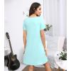 image:imageWiWi Bamboo Viscose Nightgowns for Women Super Soft Short Sleeve V Neck Sleep Dress Cooling Plus Size Lounge Sleepwear S4XAqua