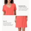 image:imageWiWi Bamboo Viscose Nightgowns for Women Super Soft Short Sleeve V Neck Sleep Dress Cooling Plus Size Lounge Sleepwear S4XCoral