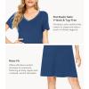 image:imageWiWi Bamboo Viscose Nightgowns for Women Super Soft Short Sleeve V Neck Sleep Dress Cooling Plus Size Lounge Sleepwear S4XDark Blue