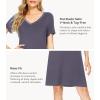 image:imageWiWi Bamboo Viscose Nightgowns for Women Super Soft Short Sleeve V Neck Sleep Dress Cooling Plus Size Lounge Sleepwear S4XDark Grey