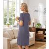 image:imageWiWi Bamboo Viscose Nightgowns for Women Super Soft Short Sleeve V Neck Sleep Dress Cooling Plus Size Lounge Sleepwear S4XDark Grey