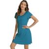 image:imageWiWi Bamboo Viscose Nightgowns for Women Super Soft Short Sleeve V Neck Sleep Dress Cooling Plus Size Lounge Sleepwear S4XDdark Teal